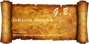 Gubicza Benedek névjegykártya